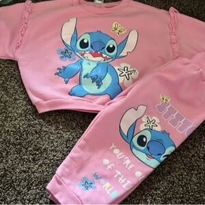 Disney Pink Stitch Kids Pajama Set